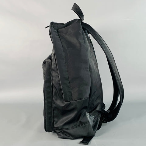 KENZO Black Blue Embroidered Logo Nylon Backpack Bag