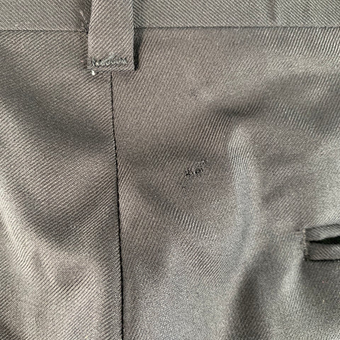 DAVID AUGUST Size 32 Black Wool Twill Flat Front Dress Pants
