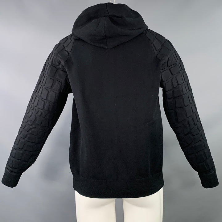 ALEXANDER WANG x H&M Size S Black Textured Viscose Hooded Sweatshirt