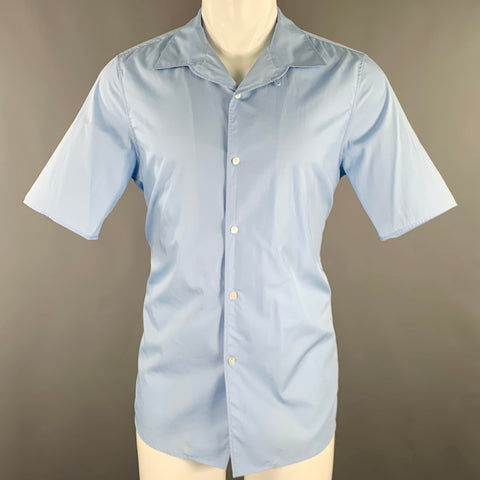 THE ROW Size S Blue Cotton Camp Short Sleeve Shirt