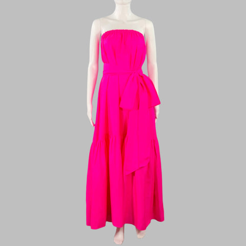 Robe bustier en soie à volants ANAAK taille XS rose sakura