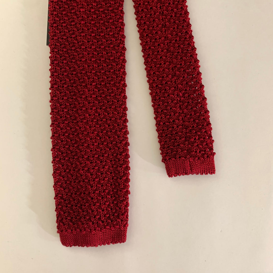 PERSONALITY Red Knit Wool Blend Tie