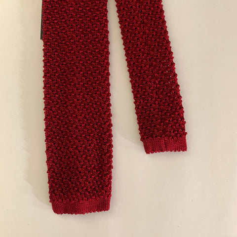 PERSONALITY Red Knit Wool Blend Tie