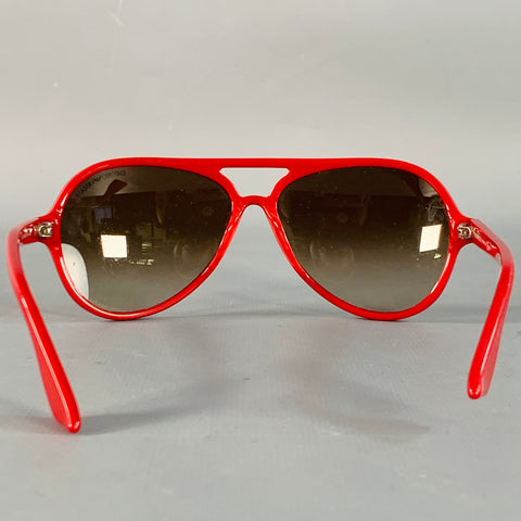 EMPORIO ARMANI Red Acetate Aviator Sunglasses
