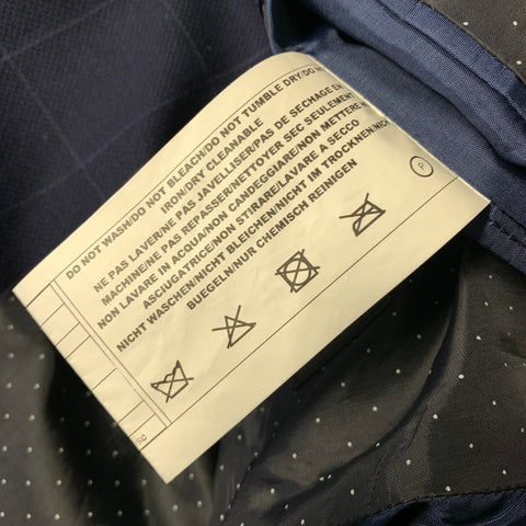 PAUL SMITH Chest Size 40 Navy Window Pane Wool Notch Lapel Sport Coat