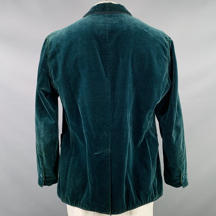 RRL by RALPH LAUREN Size XL Teal Black Velvet Cotton Dinner Jacket