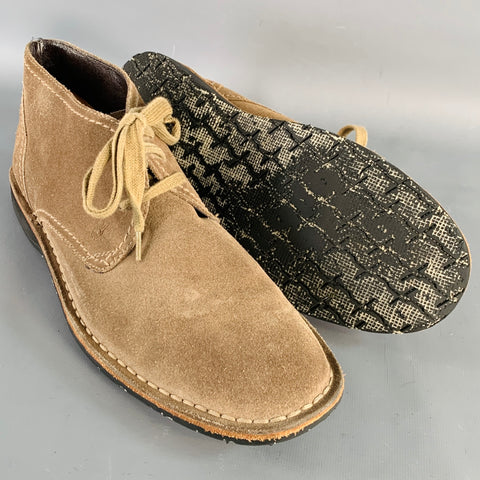 JOHN VARVATOS STAR USA Size 10 Brown Suede Moccasin Lace-Up Boots