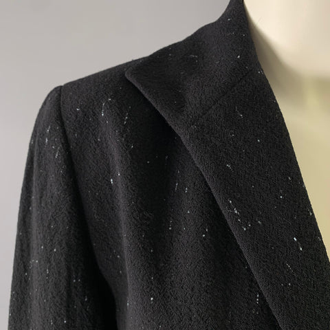 LAFAYETTE 148 Size 2 Black Blue Wool Blend Blazer