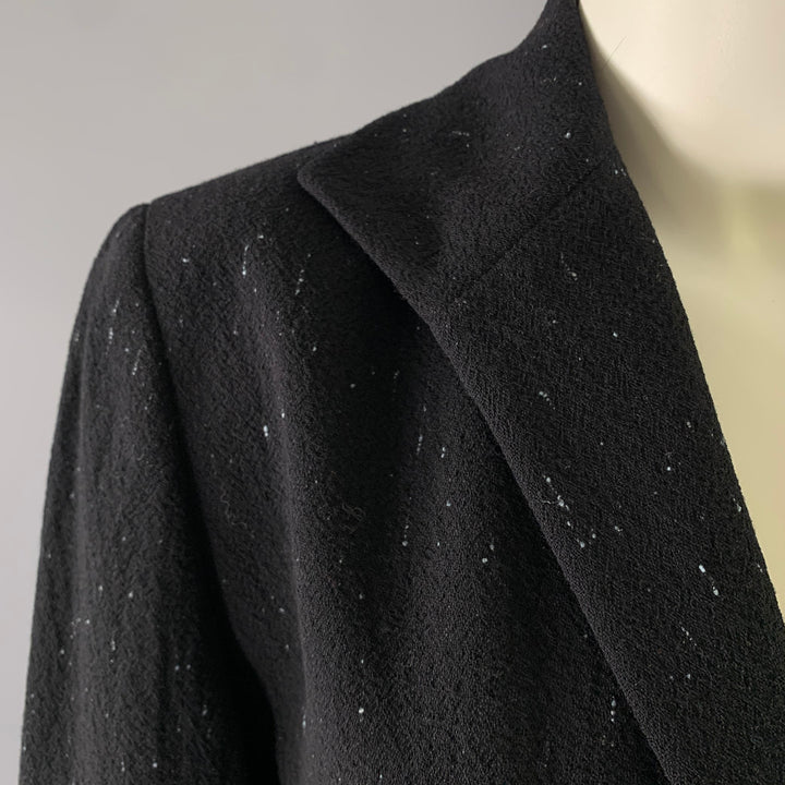 LAFAYETTE 148 Size 2 Black Blue Wool Blend Blazer
