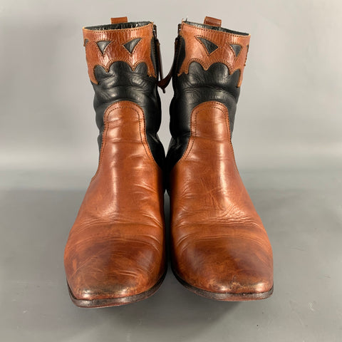 HAIDER ACKERMANN Size 9 Brown Black Leather Boots