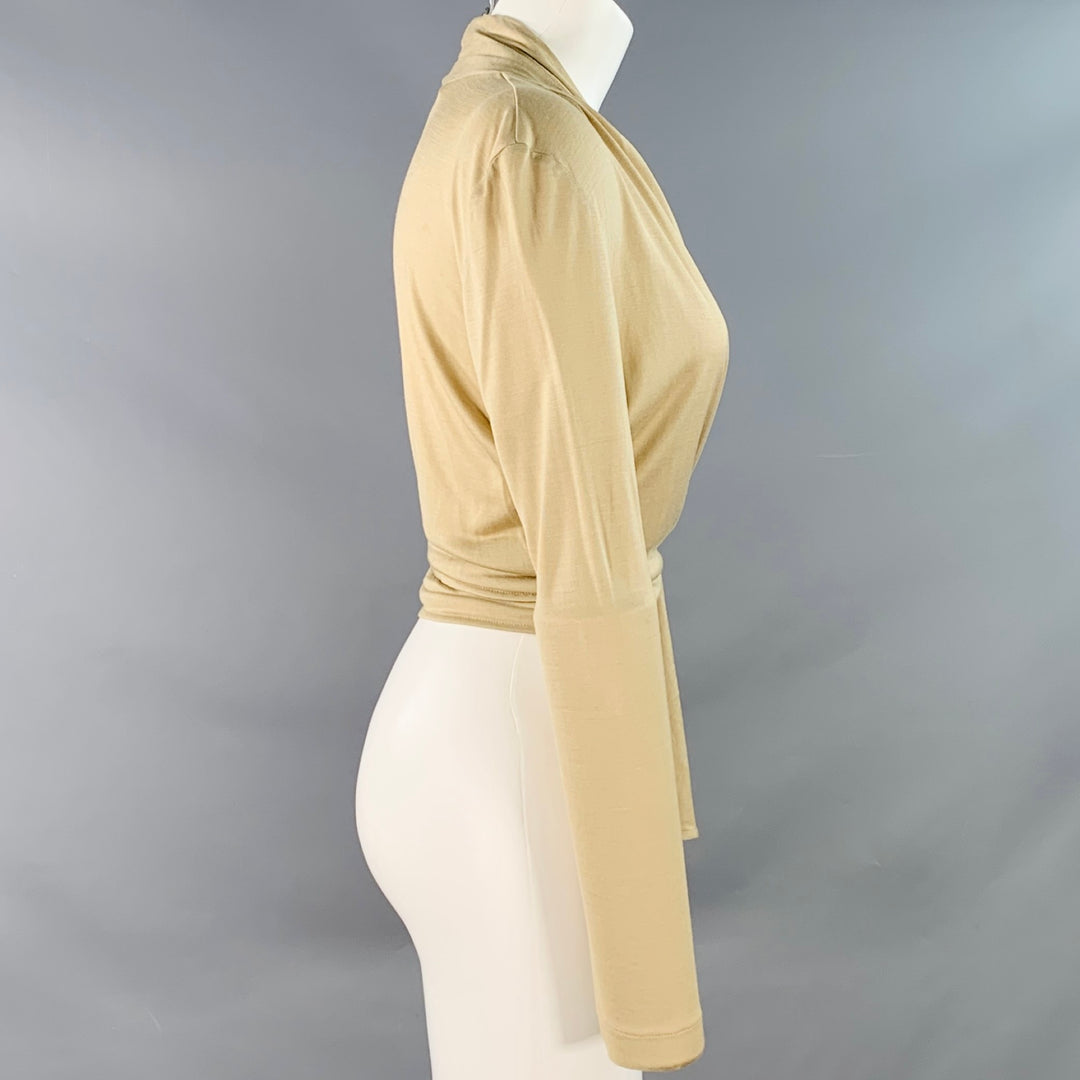 MAX MARA Size S Beige Rayon Silk Wrap Cardigan