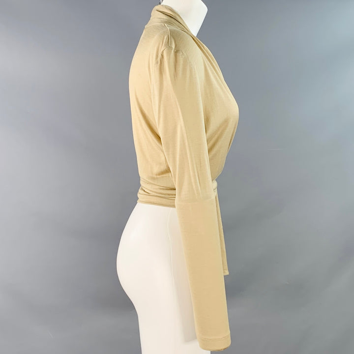 MAX MARA Size S Beige Rayon Silk Wrap Cardigan