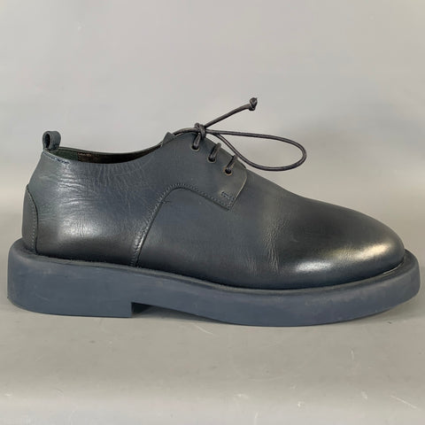 MARSELL GOMELLO Size 8 Navy Leather Lace Up Shoes