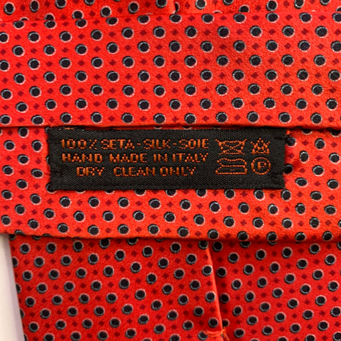 DOLCEPUNTA Red Black Polka Dot Silk Tie
