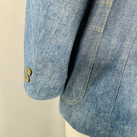 LEVI STRAUSS Size 42 Blue Contrast Stitch Denim Jacket