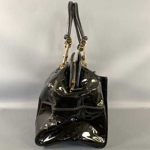 DOLCE & GABBANA Black Gold Faux Leather Polyurethane Handbag