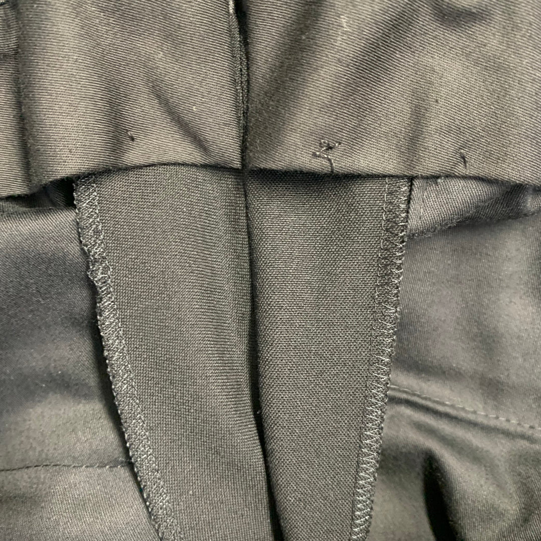 LANVIN Size 30 Black Wool Tapered Side Tabs Zip Fly Dress Pants