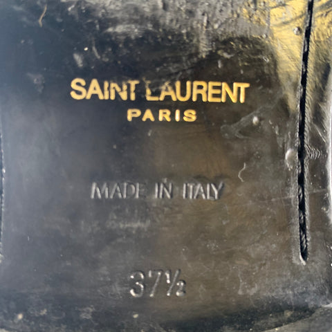 SAINT LAURENT Size 7.5 Black Leather Lace Up Boots