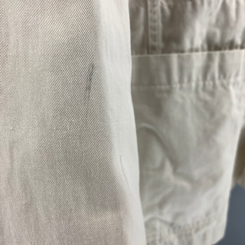 UNIS Size 38 Off White Solid Cotton Jacket