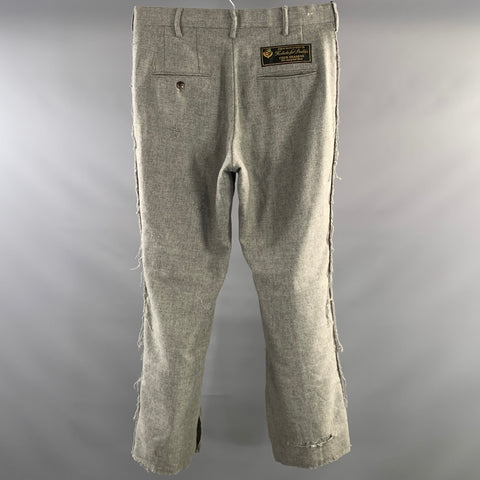 DOUBLET Size L Grey Distressed Wool Blend Straight leg Casual Pants