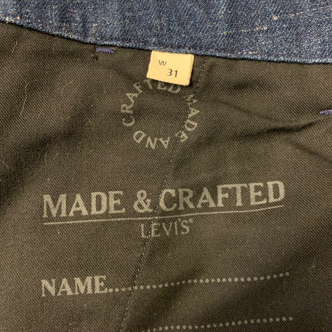 Pantalon décontracté MADE & CRAFTED Taille 31, bleu marine chiné, à braguette boutonnée