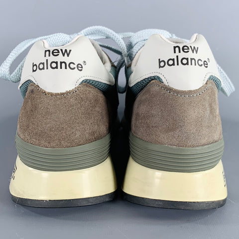 NEW BALANCE Size 9 Grey Blue Mixed Fabrics Suede Mesh Sneakers