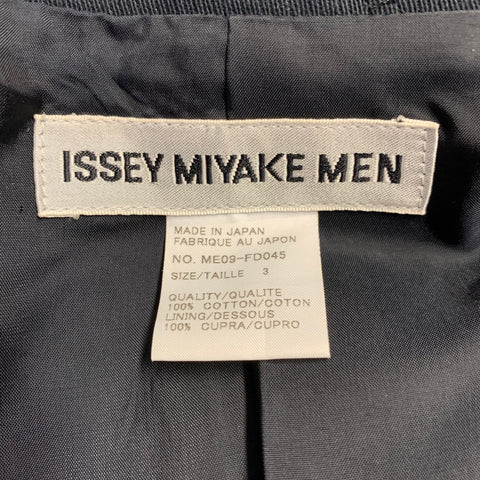 ISSEY MIYAKE Size L Black Twill Cotton Single Breasted Jacket