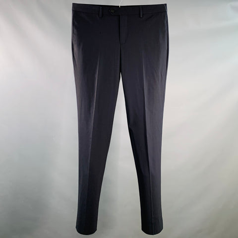 EMPORIO ARMANI Size 34 Navy Wool Blend Tapered Dress Pants