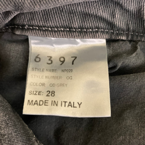 6397 Size 28 Grey Light Grey Cotton Blend Tapered Jeans