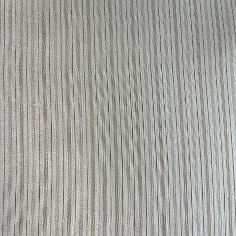 PRADA Size S White Beige Stripe Silk Curved Cutaway One Pocket Long Sleeve Shirt