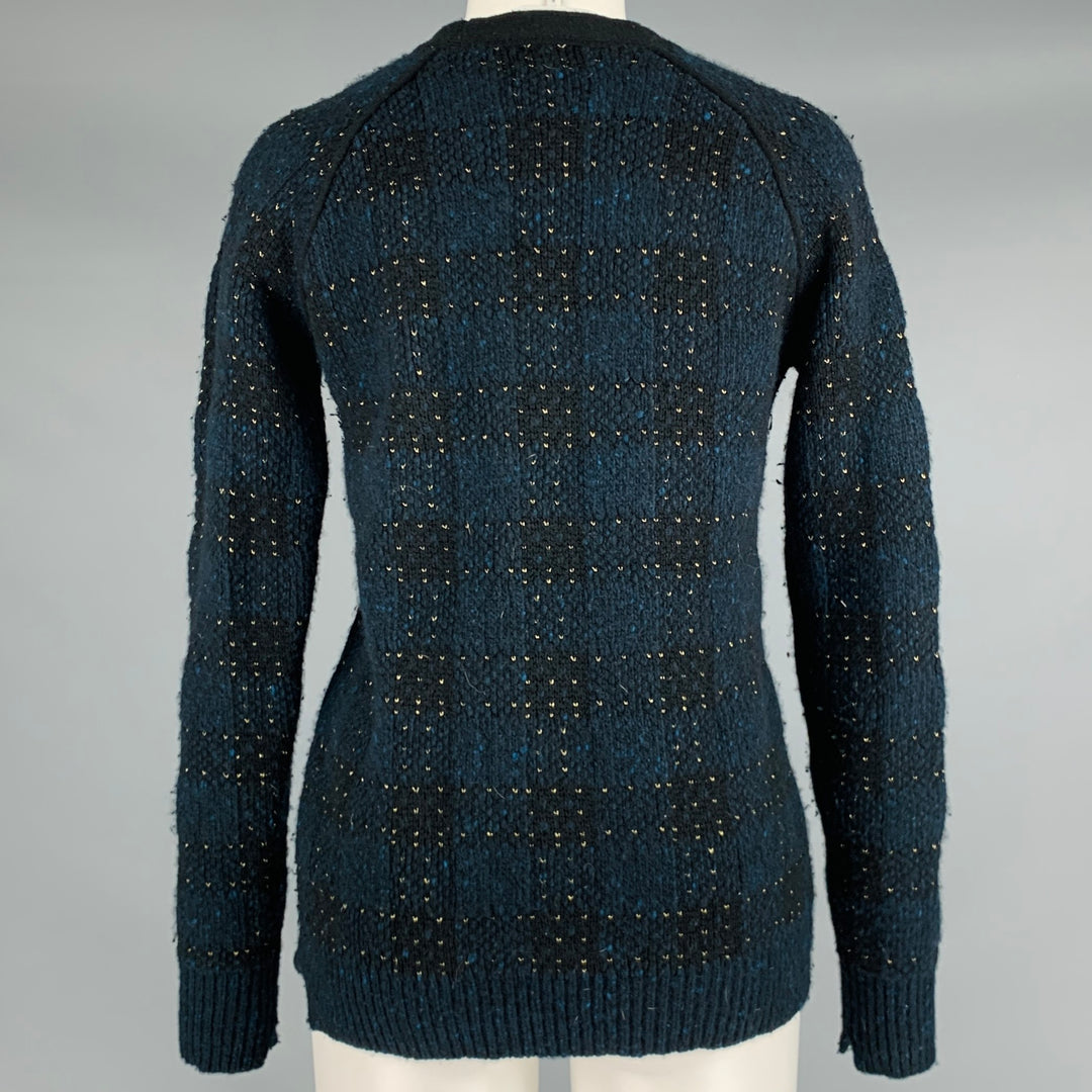 3.1 PHILLIP LIM Talla S Suéter con hebilla de cuero y punto en mezcla de lana y color negro y dorado