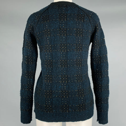 3.1 PHILLIP LIM Size S Black Gold Wool Blend Knit Leather Buckle Sweater
