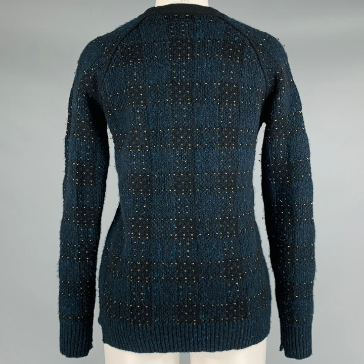 3.1 PHILLIP LIM Talla S Suéter con hebilla de cuero y punto en mezcla de lana y color negro y dorado