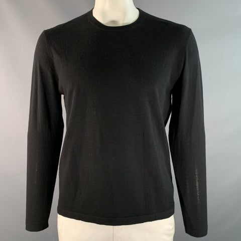 NEIMAN MARCUS Pull col rond en cachemire uni noir taille L