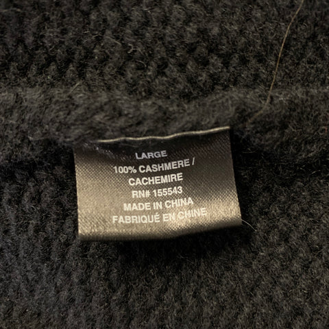 SABLYN Size L Black Cashmere Polyester Turtleneck Sweater