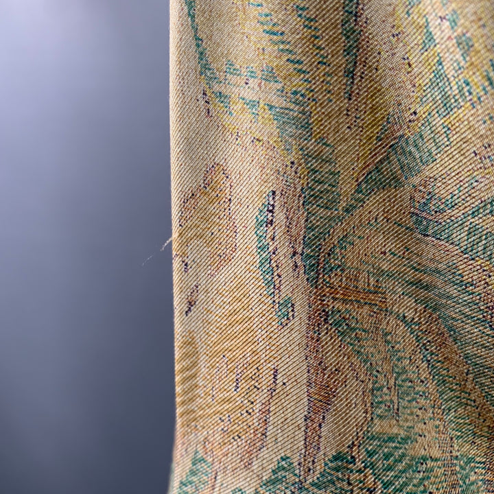 PIERRE-LOUIS MASCIA Size XS Green Brown Silk Floral Long Sleeve Dress Top