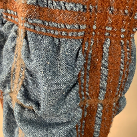 VIVIENNE WESTWOOD Vintage Size 32 Alien Blue Brown Plaid Cotton Wool Casual Pants