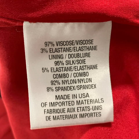 CUSHNIE ET ​​OCHS Taille 8 Haut décontracté en viscose élasthanne rouge à une épaule