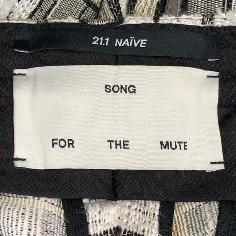 SONG FOR THE MUTE SS21 NAIVE Size 34 Beige Grey White Cotton Blend Tapered Casual Pants