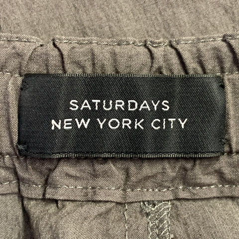 SATURDAYS NYC Size 30 Grey Charcoal Cotton Blend Belted Casual Pants