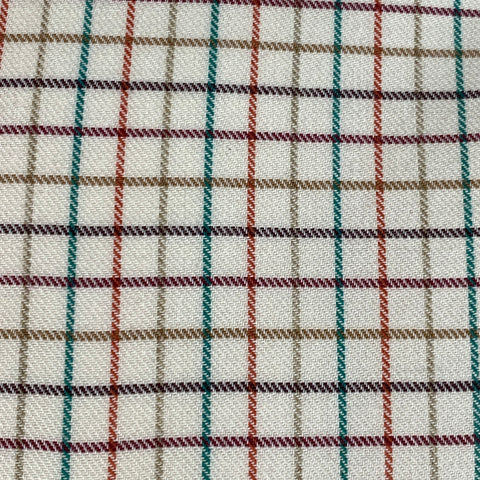 DRAKES LONDON x D. COGGINS Size M Beige Multi Color Checkered Cotton Wool Long Sleeve Shirt