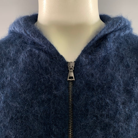 JOHN VARVATOS Size L Navy Blue Knit Cashmere Hooded Sweater