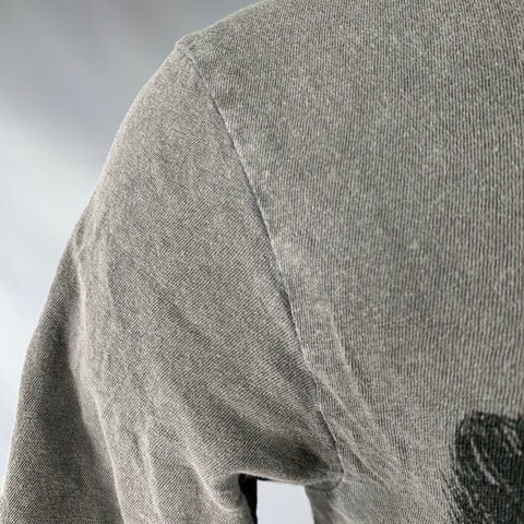 DSQUARED2 Size M WTF Bear Grey Black Cotton Short Sleeve T-shirt
