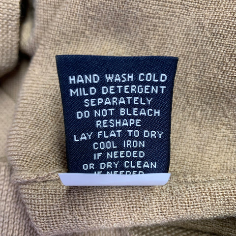FACONNABLE Size S Camel Merino Wool Crew Neck Pullover