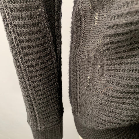 MARC JACOBS Cardigan boutonné en maille de laine et coton noir Taille M