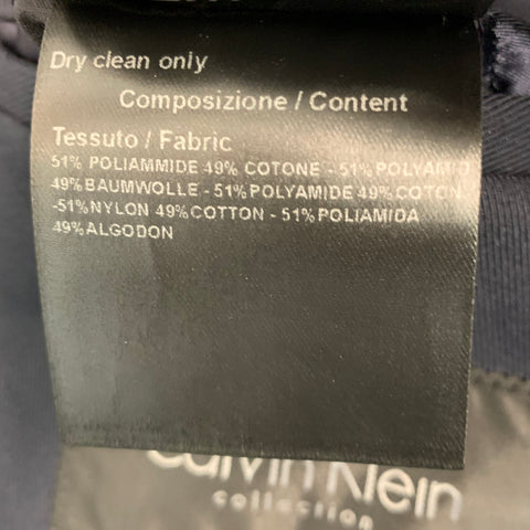 CALVIN KLEIN COLLECTION Size 40 Navy Cotton Blend Coat