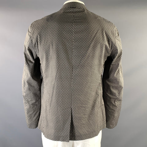 ALEXANDER MCQUEEN Chest Size 44 Black Grey Skulls Cotton Notch Lapel Sport Coat