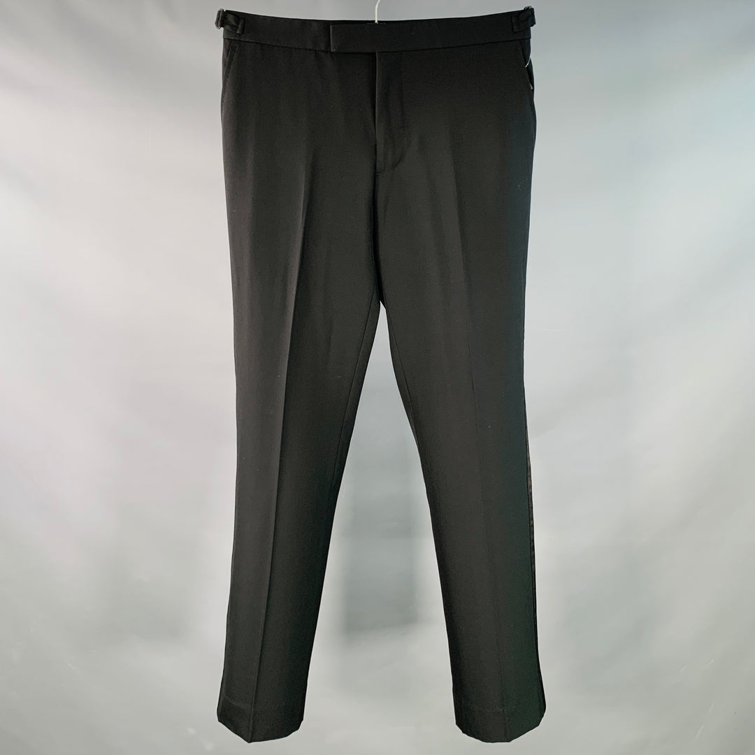 RALPH LAUREN Size 30 Black Wool Straight Zip Fly Dress Pants