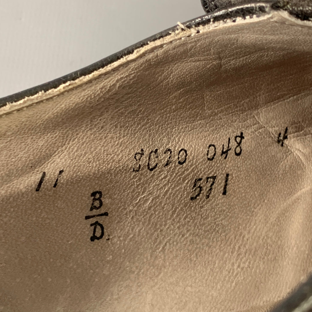 ALDEN Size 11 Black Leather Low Top Penny Loafers