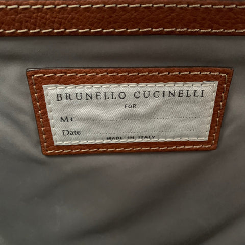 BRUNELLO CUCINELLI Tan Leather Briefcase Bag